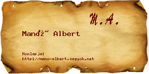 Manó Albert névjegykártya