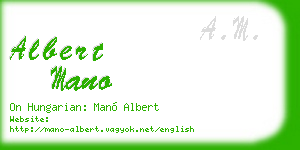 albert mano business card