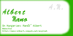 albert mano business card